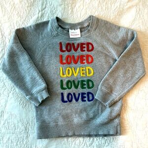LIKE NEW Hannah Andersson LOVED sweatshirt, size 4T